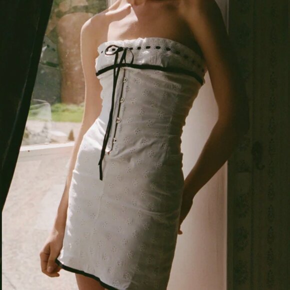 NWT With Jean Sabrin Dress l White Embroidery XXS - Picture 2 of 8
